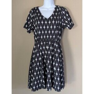 RENEE C. Addae Textured Dark Gray Silver Short Sleeve Knit Dress, Large